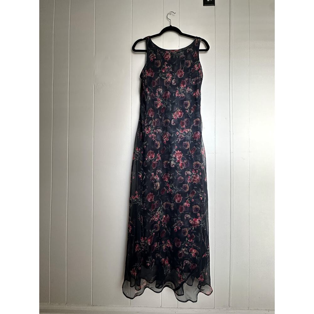 Vintage  Sheer Layered Floral Dress
